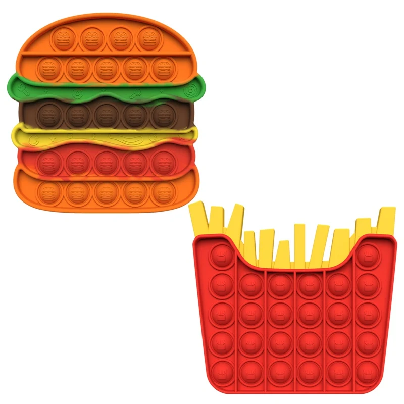 Hamburger/Frieten Shape Pop Bubble Fidget Zintuiglijke Speelgoed Push Fidget Speelgoed Voor Kinderen Volwassen Silicone
Hamburger/Frieten Shape Pop Bubble Fidget Zintuiglijke Speelgoed Push Fidget Speelgoed Voor Kinderen Volwassen Silicone