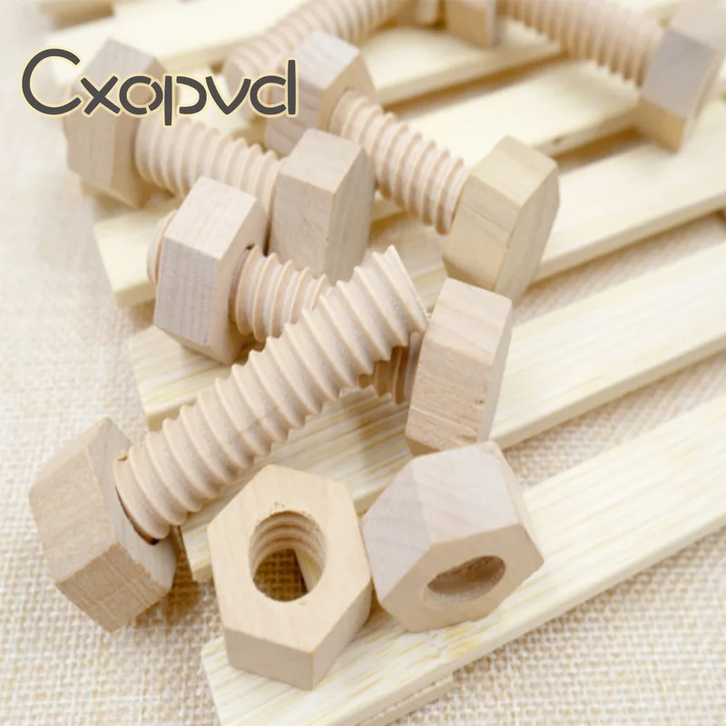 

Early Education Educational Screw Nut Assembling Wooden Toy Solid Wood Screw Nut Hands-On Teaching Aid Educational Toy For Child