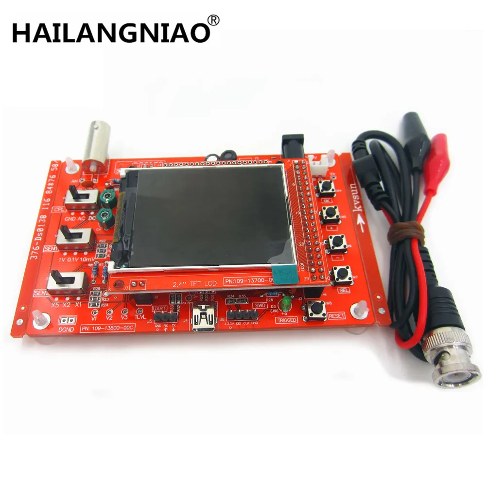 DSO FNIRSI-138 DSO138 DIY 2.4" TFT Digital Oscilloscope 1Msps + Probe Analog Bandwidth No Welded) 
DSO FNIRSI-138 DSO138 DIY 2.4" TFT Digital Oscilloscope 1Msps + Probe Analog Bandwidth No Welded)