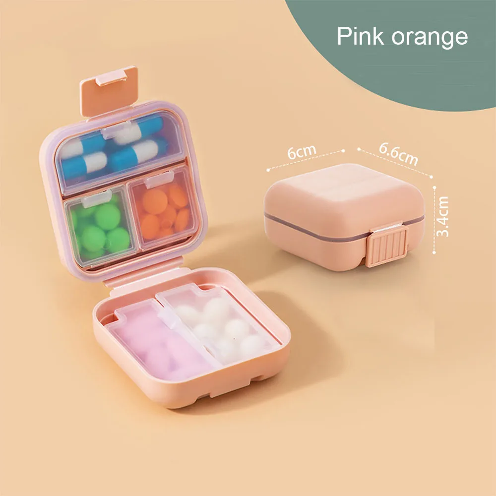 

1 PC Portable Mini Medicine Storage Box Double-sealed Holder Travel Pill Case Vitamins Container Capsules Organizer Drug Box