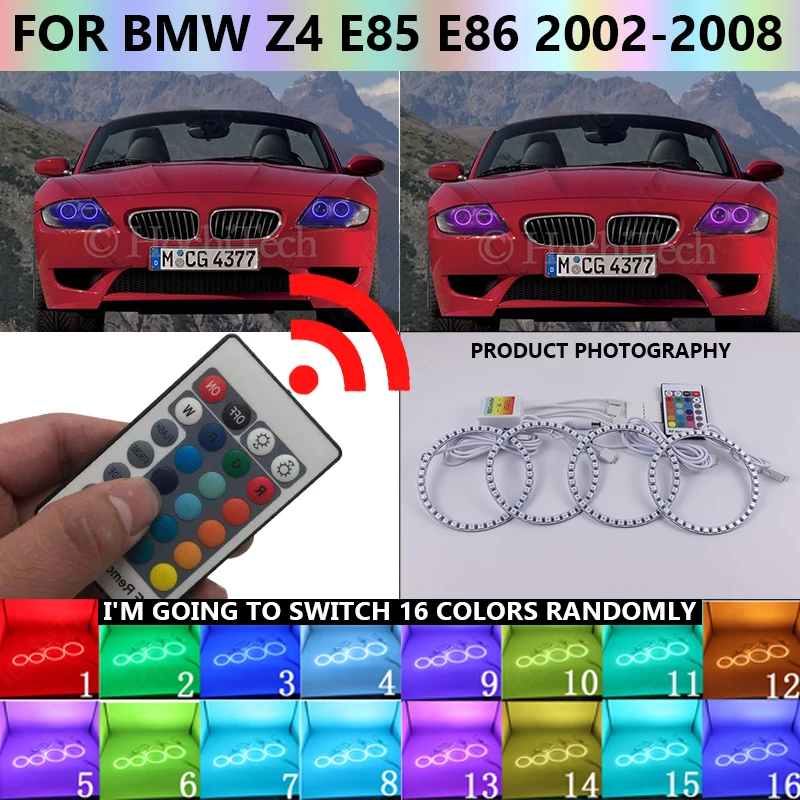 Multi-color Led Angel Eyes Kit RGB Halo Rings Daytime Running Light DRL For BMW Z4 E85 E86 2002-2008
Multi-color Led Angel Eyes Kit RGB Halo Rings Daytime Running Light DRL For BMW Z4 E85 E86 2002-2008
