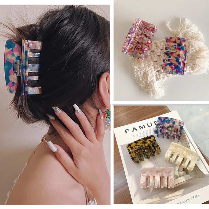 Korean Geometric Acetate Leopard Hairpins Women Large Square Hair Clips Hair Claws Banana Clip Vintage Resin Hair Accessories 
Korean Geometric Acetate Leopard Hairpins Women Large Square Hair Clips Hair Claws Banana Clip Vintage Resin Hair Accessories