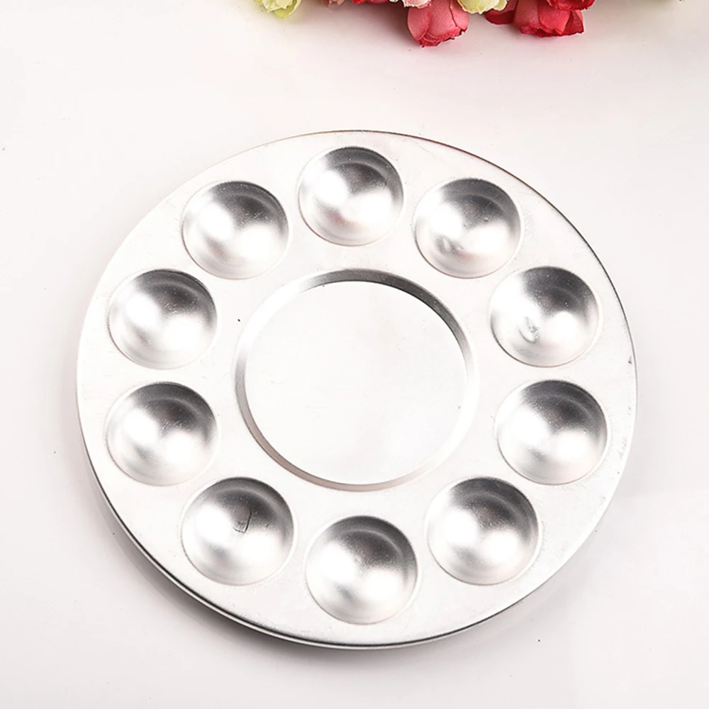 10-hole Aluminum Circular Palette Art Paint Drawing Tray Color Palettes For Oil Watercolour Painting Pallet Office Supply
10-hole Aluminum Circular Palette Art Paint Drawing Tray Color Palettes For Oil Watercolour Painting Pallet Office Supply
