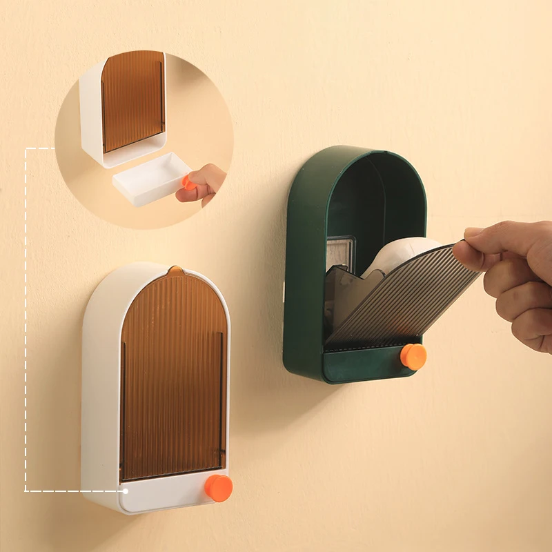 Wall-Mounted Drain Rack Soap Box Bathroom Storage Soap Holder Hooks Household Plastic Container With Dust Cover Organizer
Wall-Mounted Drain Rack Soap Box Bathroom Storage Soap Holder Hooks Household Plastic Container With Dust Cover Organizer