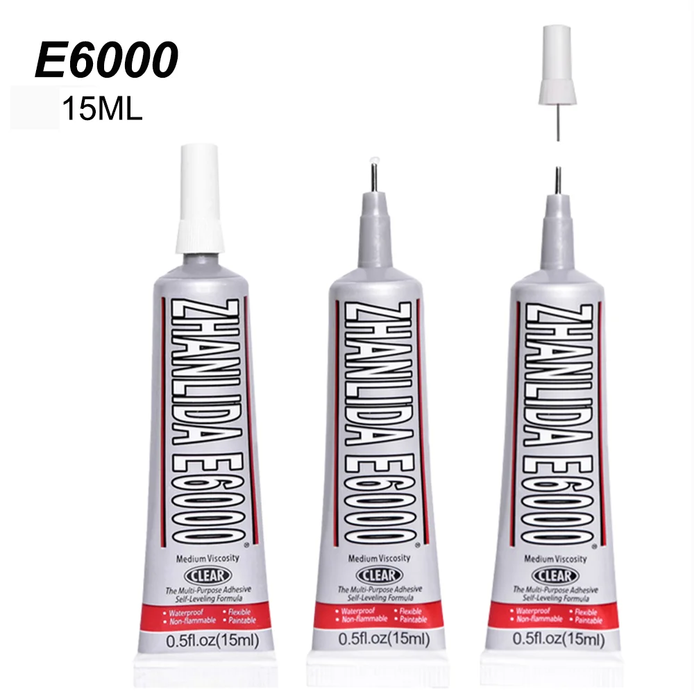 4Pcs 15ML E6000 Epoxy Resin Glue Touch Screen Adhesive Jewelry Metal Glass Wood Fabric Plastic Rubber Phone Cover Display Repair
4Pcs 15ML E6000 Epoxy Resin Glue Touch Screen Adhesive Jewelry Metal Glass Wood Fabric Plastic Rubber Phone Cover Display Repair