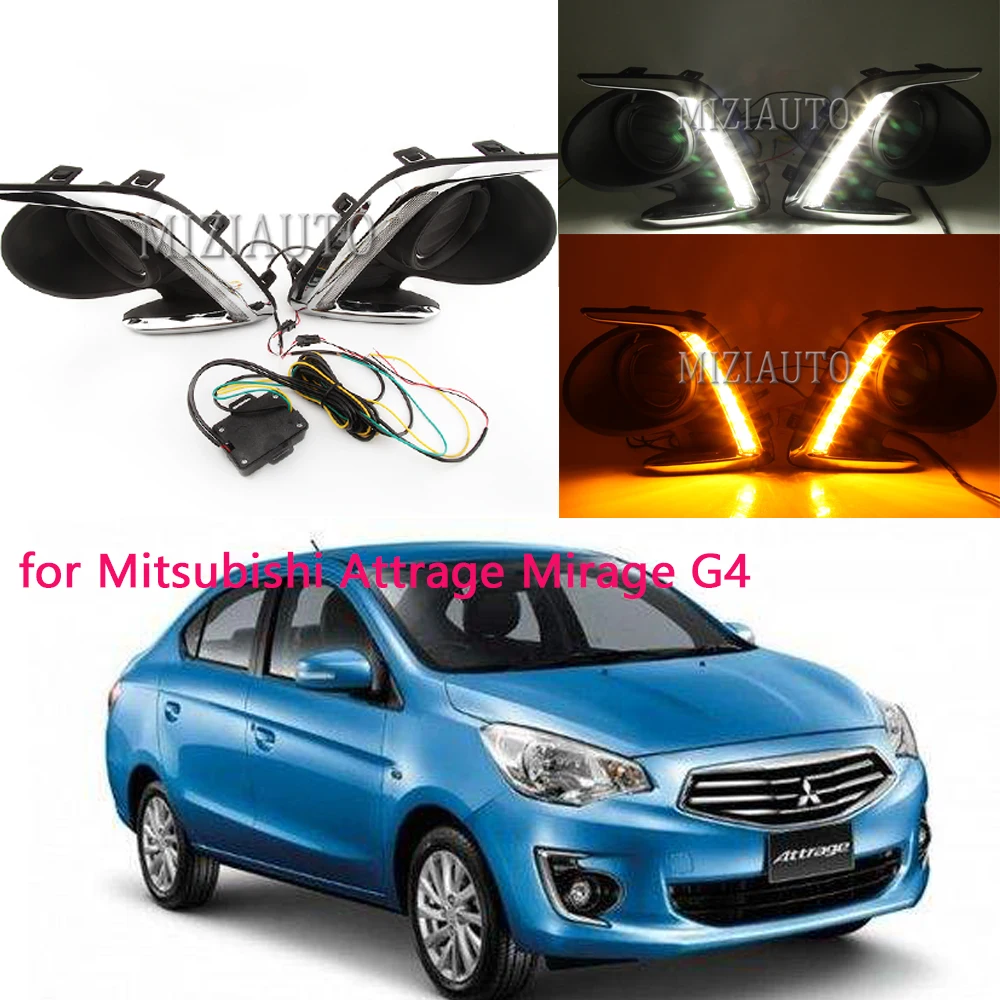 LED DRL Противотуманные фары прав для Mitsubishi Attrage Mirage G4 2012 2013 2014 2015 2016 2017 дневные