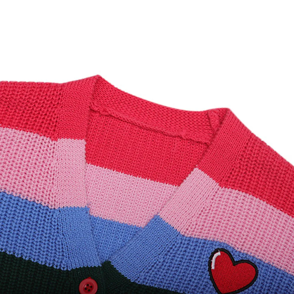 Fashion 2019 Toddler Kids Baby Clothes Girls Boys Long Sleeve Rainbow Striped Knitted Tops Sweater Winter Keep Warm Outfits | Мать и
