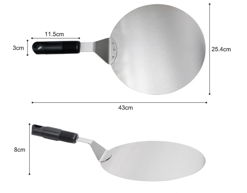 10 Inch Quality Pizza Shovel Pastry Tools Pizza Peel Round Stainless Steel Non-stick Pizza Paddle Spatula with Oak Wooden Handle
10 Inch Quality Pizza Shovel Pastry Tools Pizza Peel Round Stainless Steel Non-stick Pizza Paddle Spatula with Oak Wooden Handle