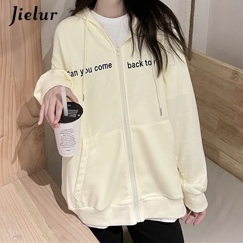 Jielur Spring Autumn Thin Jacket Long Sleeve Cool Loose Female Sweatshirt Letter Embroidered Cardigan Zip-up Hoodies 4 Colors
Jielur Spring Autumn Thin Jacket Long Sleeve Cool Loose Female Sweatshirt Letter Embroidered Cardigan Zip-up Hoodies 4 Colors