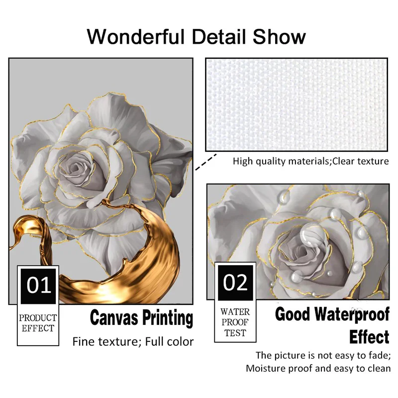 Nordic Golden White Flower Picture Modern Abstract Canvas Painting Wall Art Posters and Prints Living Room Decoration Home Decor
Nordic Golden White Flower Picture Modern Abstract Canvas Painting Wall Art Posters and Prints Living Room Decoration Home Decor