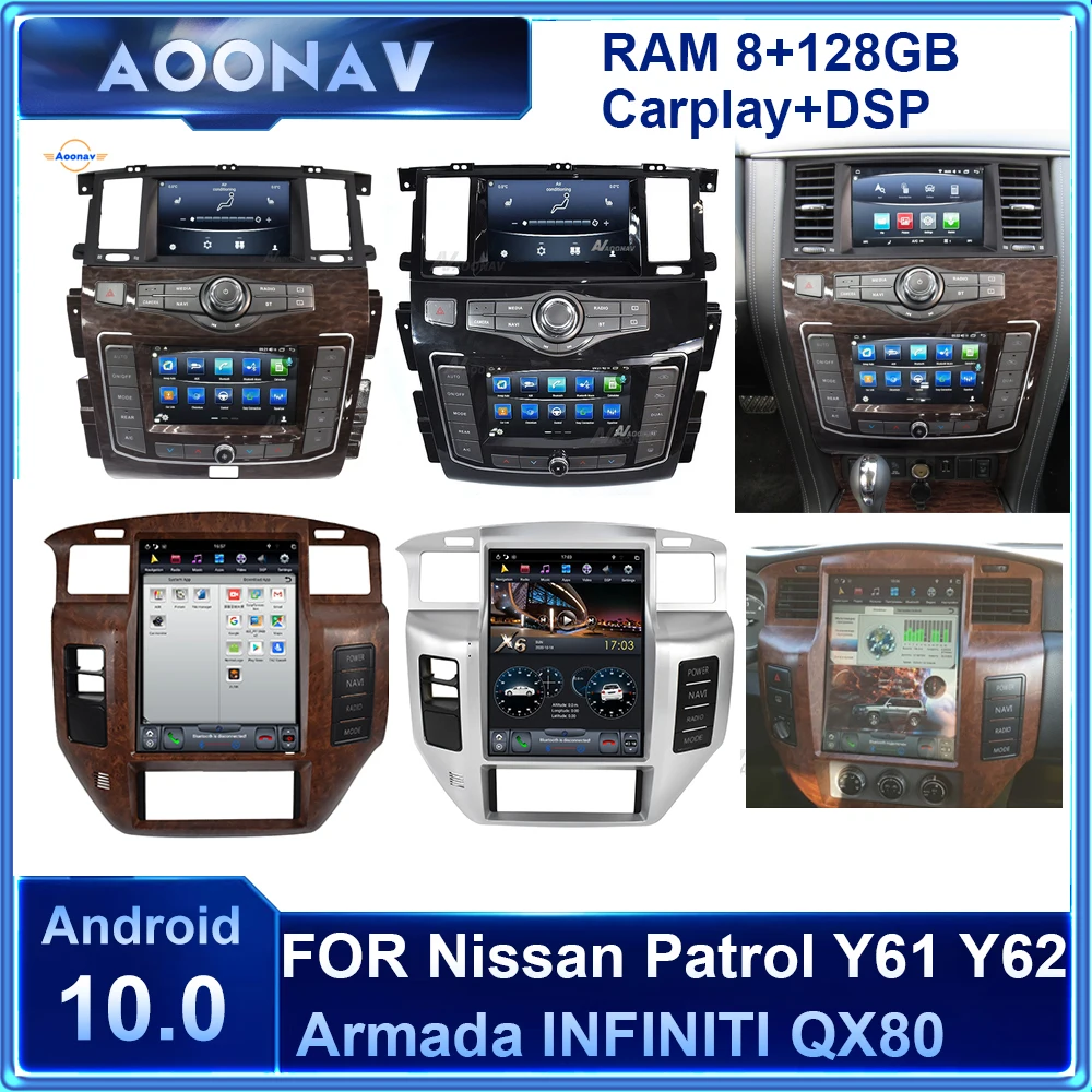 128GB Android 2din car radio coche For Nissan Patrol Y61 Y62 Armada Infiniti QX80 2002-2020 car audio multimídia autoradio
128GB Android 2din car radio coche For Nissan Patrol Y61 Y62 Armada Infiniti QX80 2002-2020 car audio multimídia autoradio