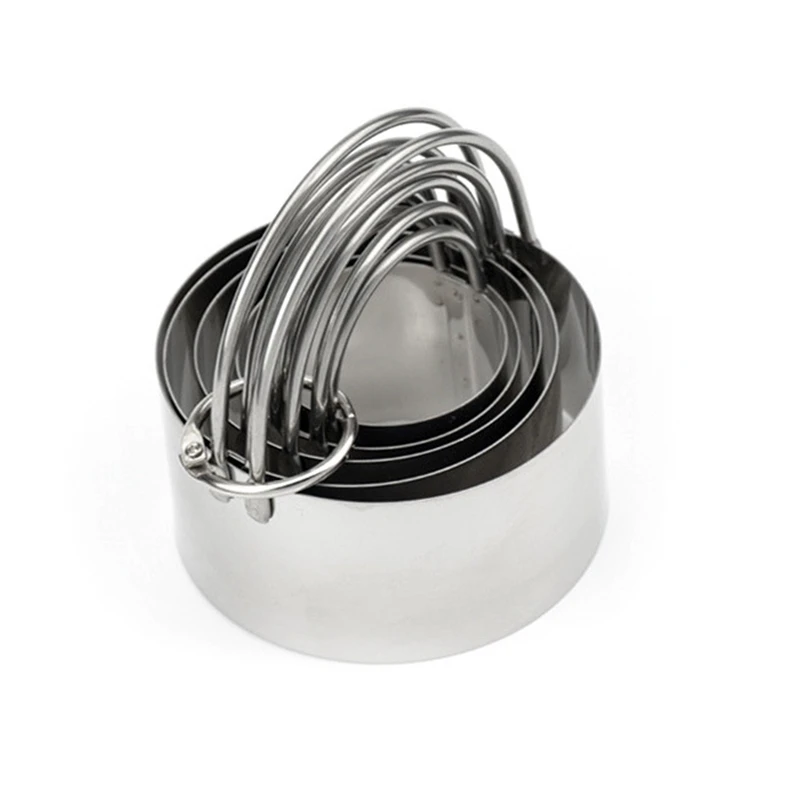 5 Pcs Biscuit Cutter with Handle - Stainless Steel Round Circle Donut Cutter Cookie Cutter Baking Molds 5 Sizes
5 Pcs Biscuit Cutter with Handle - Stainless Steel Round Circle Donut Cutter Cookie Cutter Baking Molds 5 Sizes