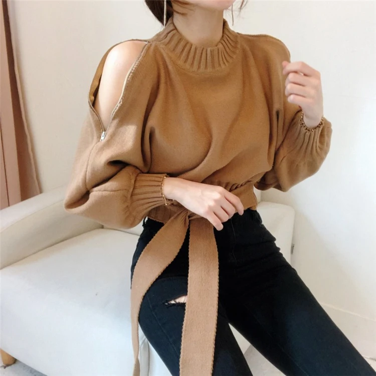 Sweaters for Women Stand Collar Off Shoulder Sexy Crop Pullover Pull Jumper Korean Chic Knitwear Autumn
Sweaters for Women Stand Collar Off Shoulder Sexy Crop Pullover Pull Jumper Korean Chic Knitwear Autumn