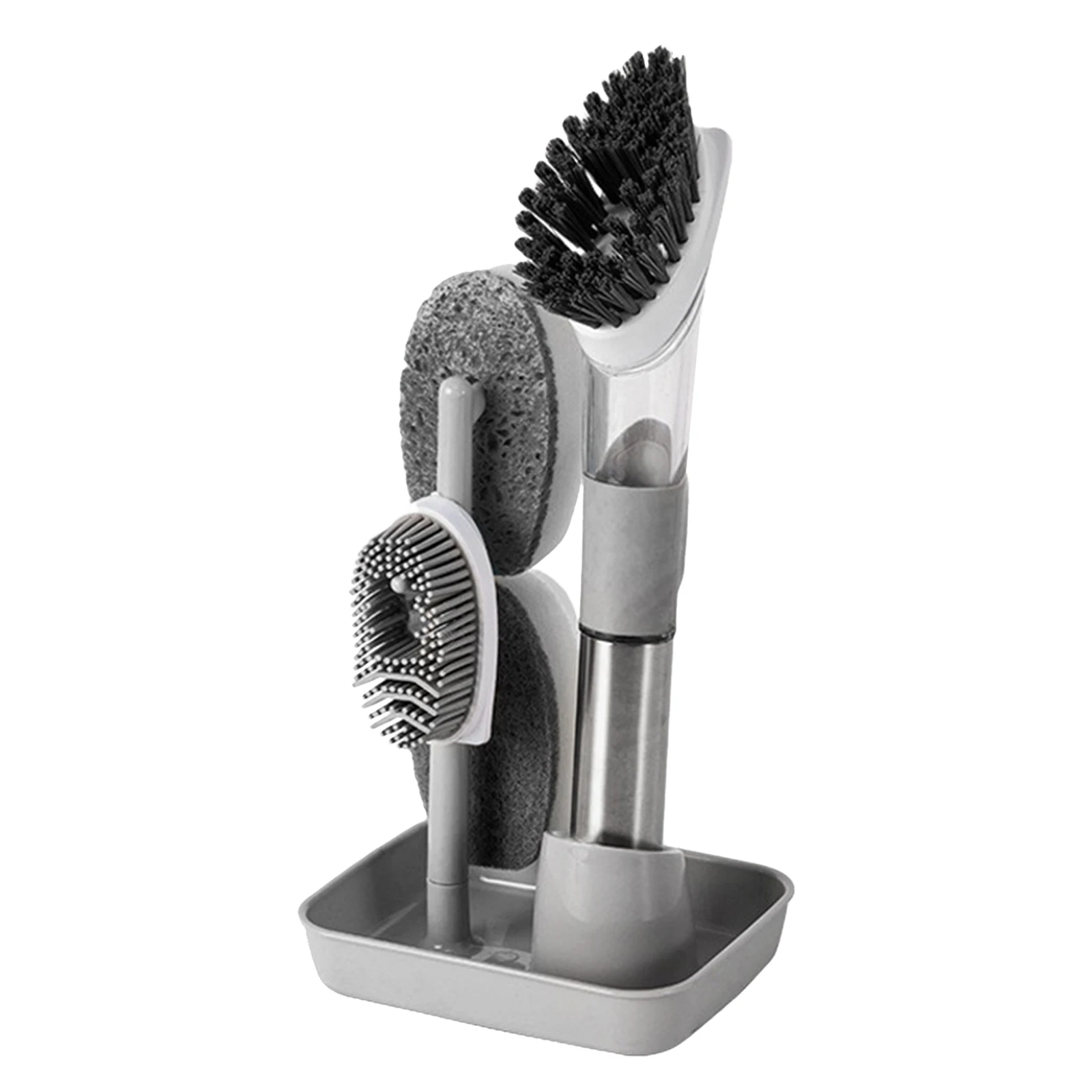 Soap Dispensing Brush Kitchen Brush with Stand 3 Brush Dish Brush with Soap Dispenser for Pot Pan Dishes Sink Bathroom Cleaning
Soap Dispensing Brush Kitchen Brush with Stand 3 Brush Dish Brush with Soap Dispenser for Pot Pan Dishes Sink Bathroom Cleaning