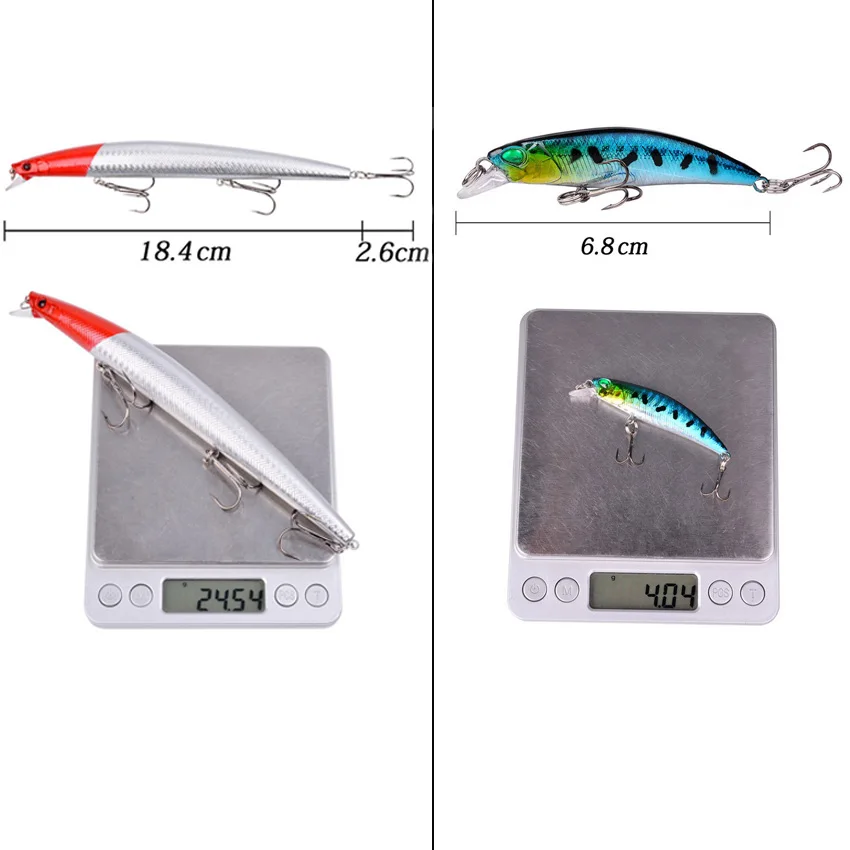 

1pcs 18cm 24g Minnow Fishing Lure Laser Hard Artificial Bait Plastic Big Fake Fish Lures Sea Fishing Bait Crankbait Wobblers