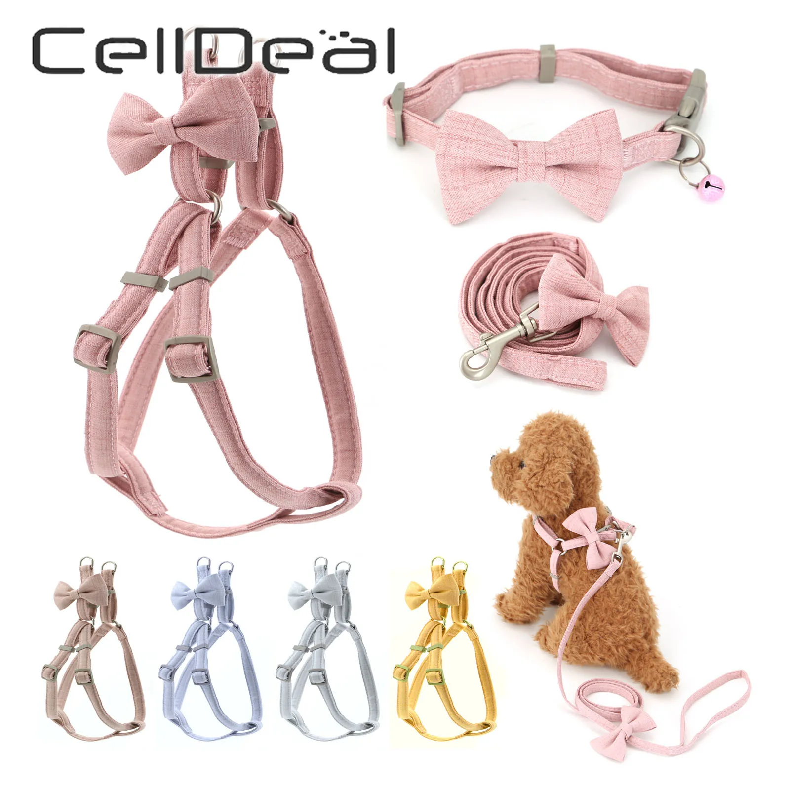 Dog Harness Leash Collar Set Adjustable Soft Cute Bow Double Layer For Small Medium Pet Pure Color Collar Leash Outdoor Walking
Dog Harness Leash Collar Set Adjustable Soft Cute Bow Double Layer For Small Medium Pet Pure Color Collar Leash Outdoor Walking