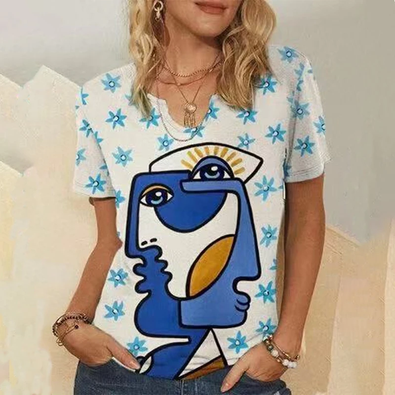 2021 Summer Casual O-neck Abstract Women T-shirt Fashion Pullover Short Sleeve 3D Printing Loose Tops
2021 Summer Casual O-neck Abstract Women T-shirt Fashion Pullover Short Sleeve 3D Printing Loose Tops