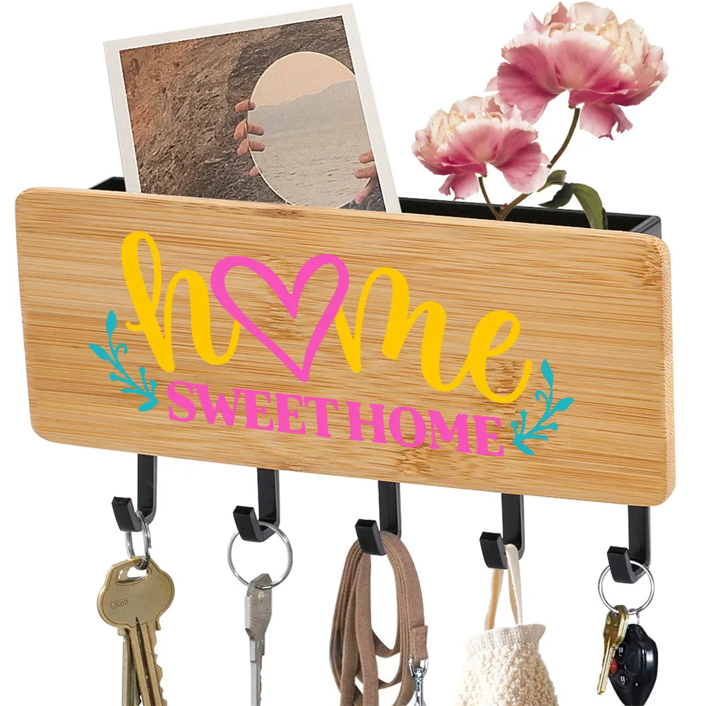 Creative Printed Home Sweet Home Sign Bamboo Key Holder Home Decor Wall Mounted Hooks Storage Racks Saving Space Hanging Rack
Creative Printed Home Sweet Home Sign Bamboo Key Holder Home Decor Wall Mounted Hooks Storage Racks Saving Space Hanging Rack