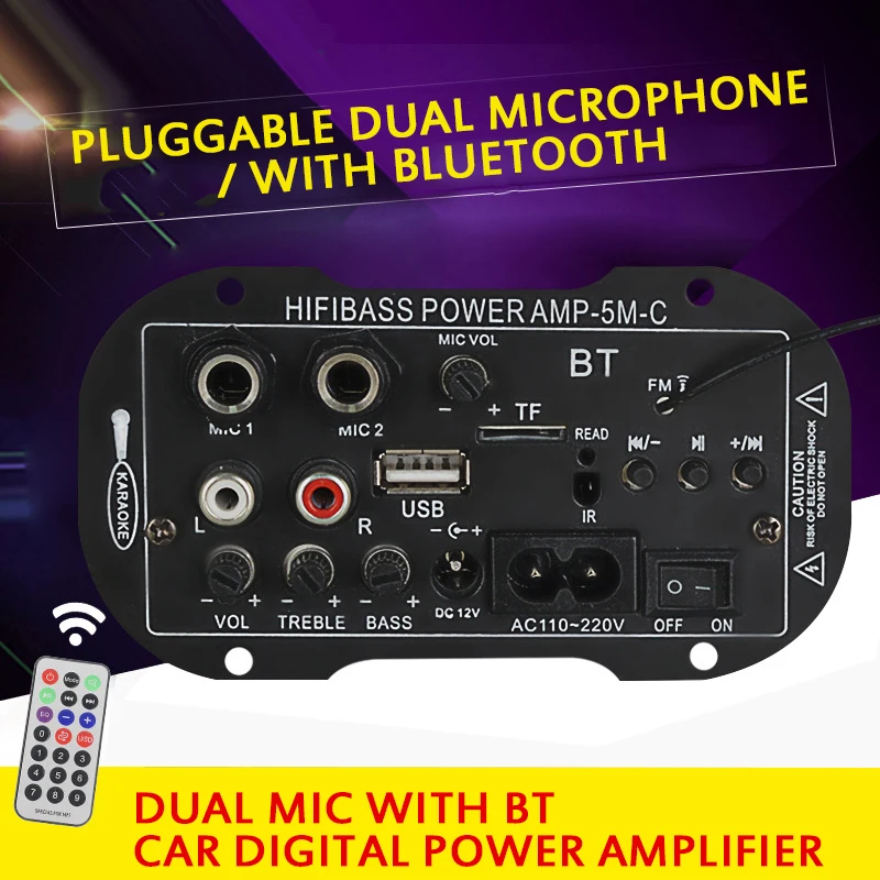 Car Electronics 5 Inch 12V 220V Two-Purpose 4110B-369 Dual MIC With BT Car Digital Amplifier Mono Bluetooth Function
Car Electronics 5 Inch 12V 220V Two-Purpose 4110B-369 Dual MIC With BT Car Digital Amplifier Mono Bluetooth Function