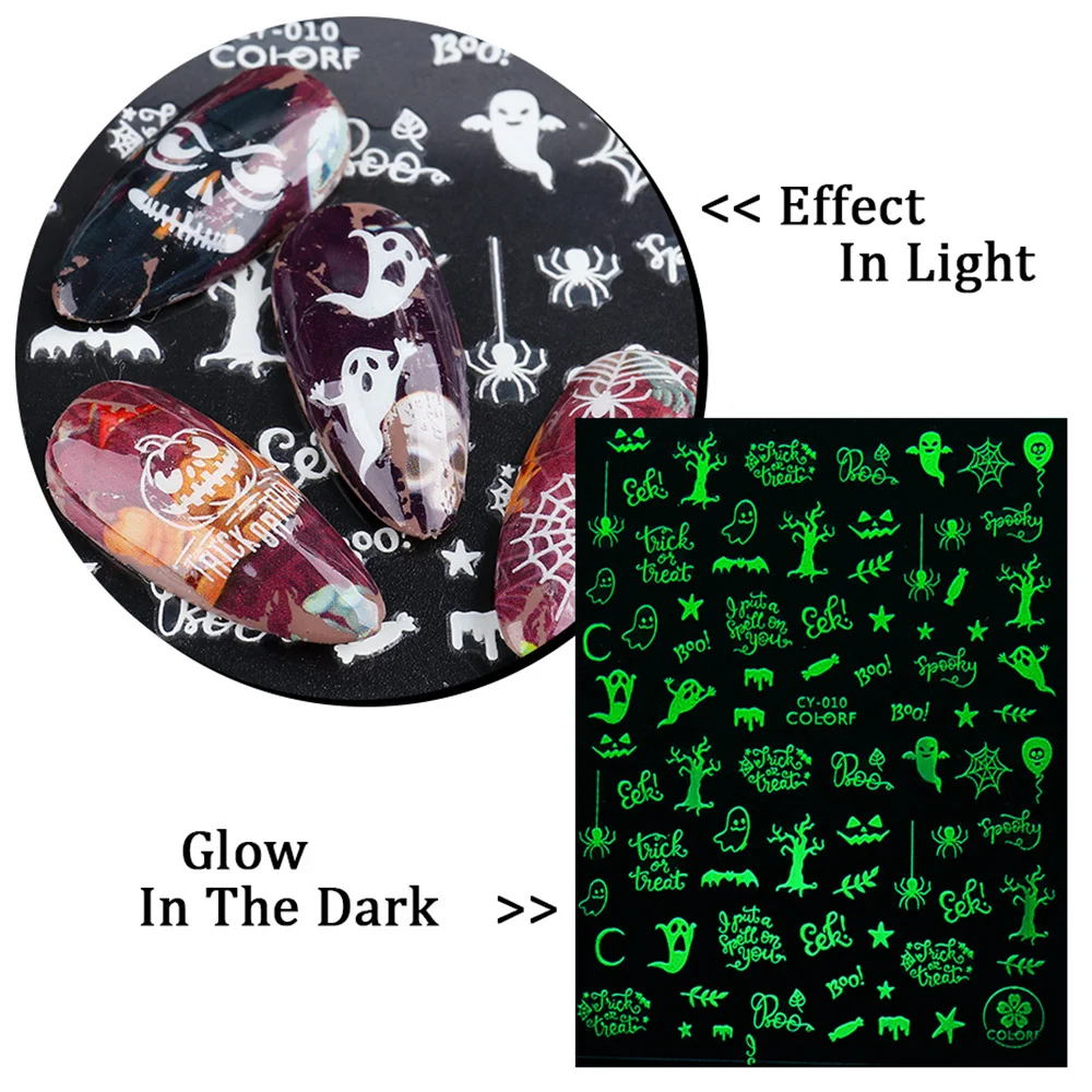 Ins Halloween Theme Skull Pumpkin Luminous Stickers Diy Cartoon Halloween Decoration Nail Art Sticker Manicure Decals
Ins Halloween Theme Skull Pumpkin Luminous Stickers Diy Cartoon Halloween Decoration Nail Art Sticker Manicure Decals