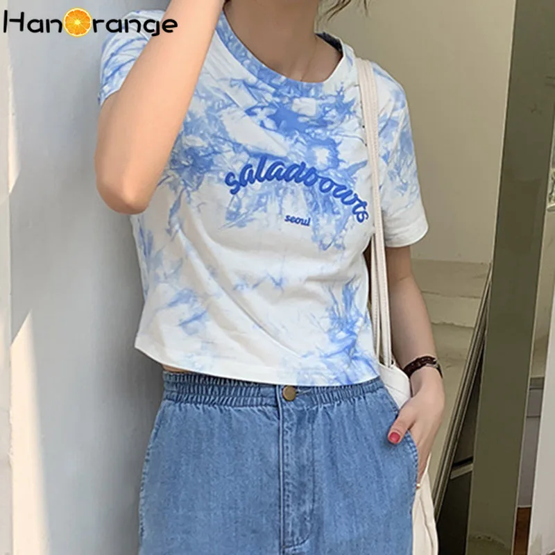 HanOrange женская футболка с коротким рукавом и принтом в виде букв, 2021 летние женские футболки, шикарные тонкие короткие топы с галстуком-краск...
HanOrange женская футболка с коротким рукавом и принтом в виде букв, 2021 летние женские футболки, шикарные тонкие короткие топы с галстуком-краск...