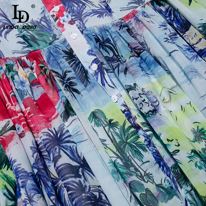 LD LINDA DELLA Summer New Vintage Print Midi Dress Women Fashion Designer Long Sleeve Single-breasted Chiffon Shirt Style Dress
LD LINDA DELLA Summer New Vintage Print Midi Dress Women Fashion Designer Long Sleeve Single-breasted Chiffon Shirt Style Dress