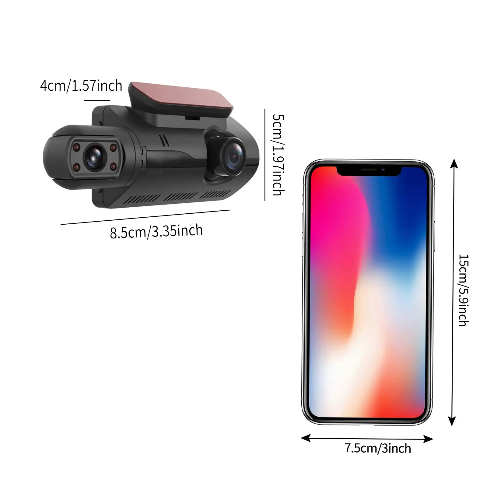 Dash Cam Dual Lens 3in IPS Screen Full HD1080P Video Recorder 150 Degree Wide Angle Night Vision Loop Recording Parking Monitor 
Dash Cam Dual Lens 3in IPS Screen Full HD1080P Video Recorder 150 Degree Wide Angle Night Vision Loop Recording Parking Monitor