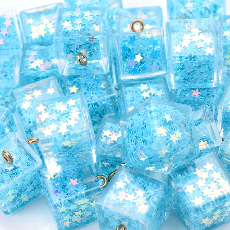 6Pcs/Pack 16mm Acrylic Pendants Cute Blue Transparent Cube Shape With Star Pendants For Jewelry Making DIY Earrings Necklace
6Pcs/Pack 16mm Acrylic Pendants Cute Blue Transparent Cube Shape With Star Pendants For Jewelry Making DIY Earrings Necklace