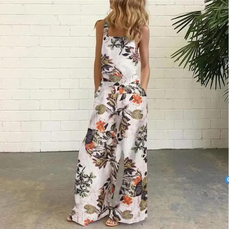 Jumpsuit Woman Summer Female Jupsuit Wide Leg Pants Combinaison Femme Floral Plaid Print Long Overalls For Women Monos Mujer
Jumpsuit Woman Summer Female Jupsuit Wide Leg Pants Combinaison Femme Floral Plaid Print Long Overalls For Women Monos Mujer