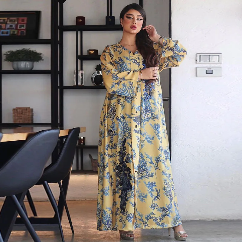 Modest Muslim Robe Dress for Women Ramadan Eid Middle East Turkey Arabic Moroccan Caftan Dubai Jalabiya Long-sleeved Abaya
Modest Muslim Robe Dress for Women Ramadan Eid Middle East Turkey Arabic Moroccan Caftan Dubai Jalabiya Long-sleeved Abaya