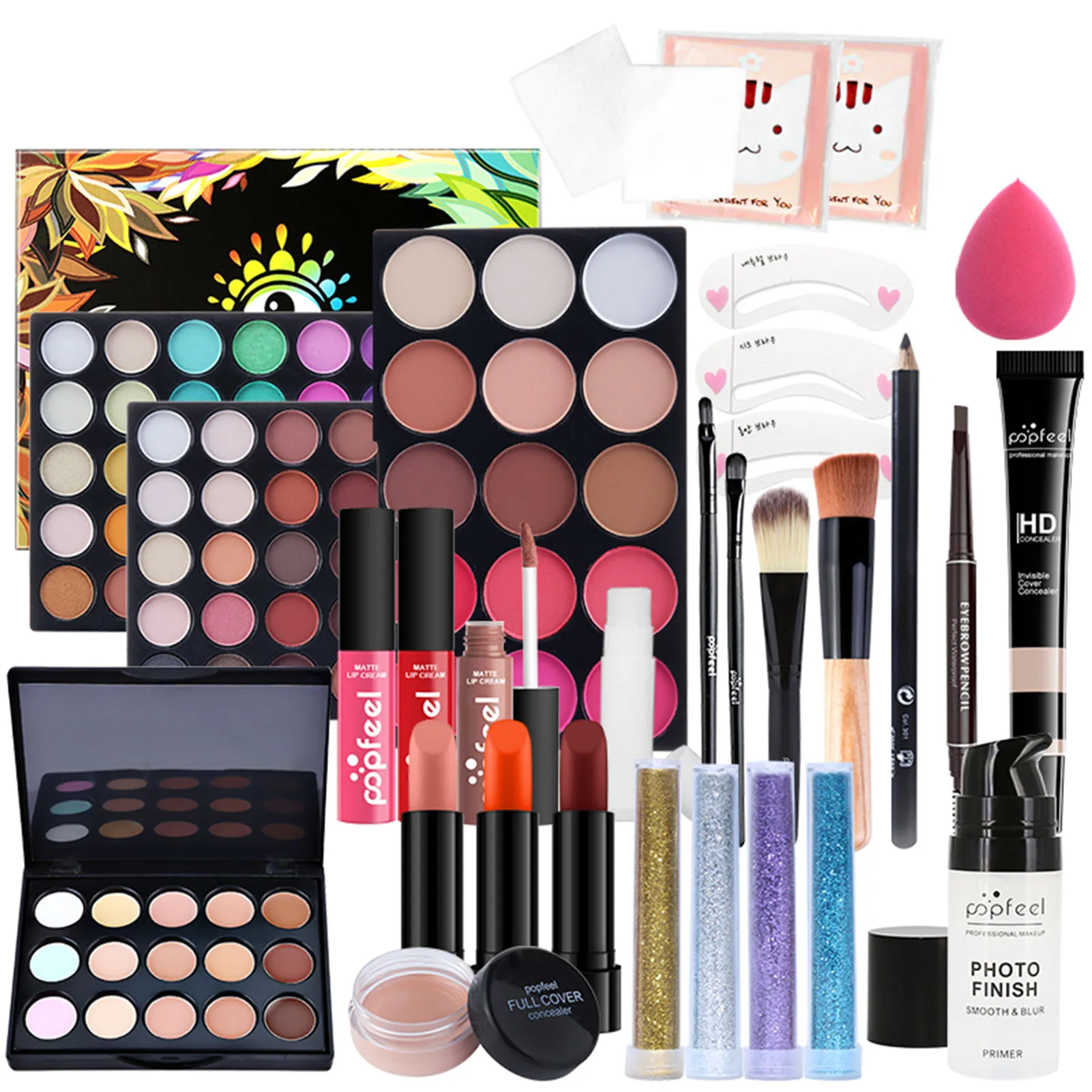 30Pcs All In One Makeup Kit Cosmetic Starter Kit Face Makeup Eyeshadow Lipstick Brush Eyeliner Powder Cosmetic Bag
30Pcs All In One Makeup Kit Cosmetic Starter Kit Face Makeup Eyeshadow Lipstick Brush Eyeliner Powder Cosmetic Bag