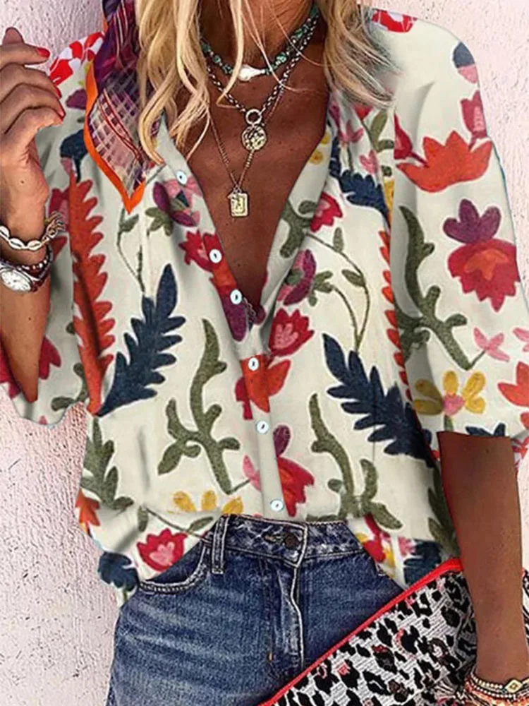 2021 New Women Chiffon Blouses Casual Leaf Printed Shirts Elegant V Neck Tops Vintage Holiday Style Long Sleeve Fashion Blusas 
2021 New Women Chiffon Blouses Casual Leaf Printed Shirts Elegant V Neck Tops Vintage Holiday Style Long Sleeve Fashion Blusas