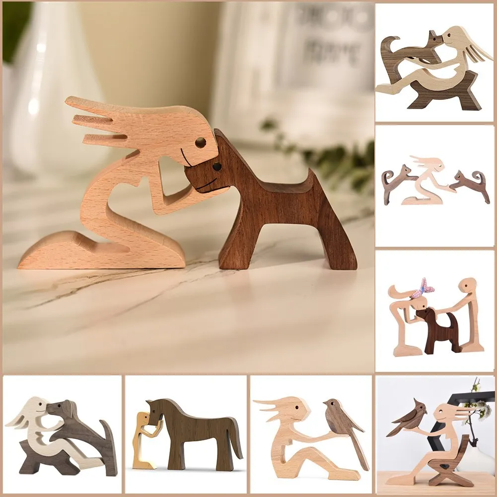 Pet Decorations Family Wooden Dog Home Craft Statue Cute Miniatures Pet Figurin Valentine's Day Gift Ornaments Dropshipping
Pet Decorations Family Wooden Dog Home Craft Statue Cute Miniatures Pet Figurin Valentine's Day Gift Ornaments Dropshipping