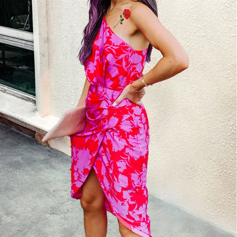Casual women'swomen's 2021 Summer New Style Fashion Oblique Shoulder Slim-Fit Lace-Up Split Hip-Length Jumpsuit Mid-Length Dress
Casual women'swomen's 2021 Summer New Style Fashion Oblique Shoulder Slim-Fit Lace-Up Split Hip-Length Jumpsuit Mid-Length Dress
