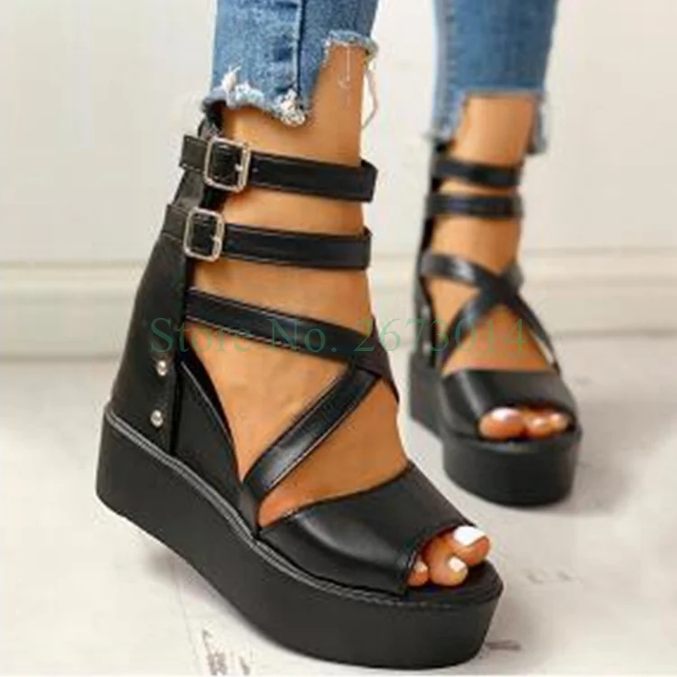 Ladies Ankle Hollow Fashion Thick Bottom Peep Toe Large Size Black White Casual ROME Buckle Strap Zipper Sandals
Ladies Ankle Hollow Fashion Thick Bottom Peep Toe Large Size Black White Casual ROME Buckle Strap Zipper Sandals