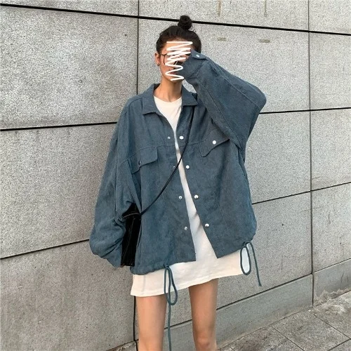 FAKUNTN Large Fat Mm Corduroy Jacket Women's Hong Kong Style Autumn and Winter Korean Loose Bf Wind Work Jacket Student Top
FAKUNTN Large Fat Mm Corduroy Jacket Women's Hong Kong Style Autumn and Winter Korean Loose Bf Wind Work Jacket Student Top