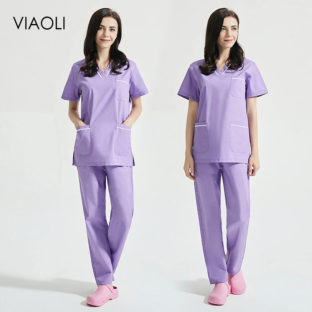 Pet Grooming Spa Nursing Scrubs Uniform Set Pure Color Hospital Nurse Fitting Operating Room Surgical Gown Wholesale V-neck
Pet Grooming Spa Nursing Scrubs Uniform Set Pure Color Hospital Nurse Fitting Operating Room Surgical Gown Wholesale V-neck