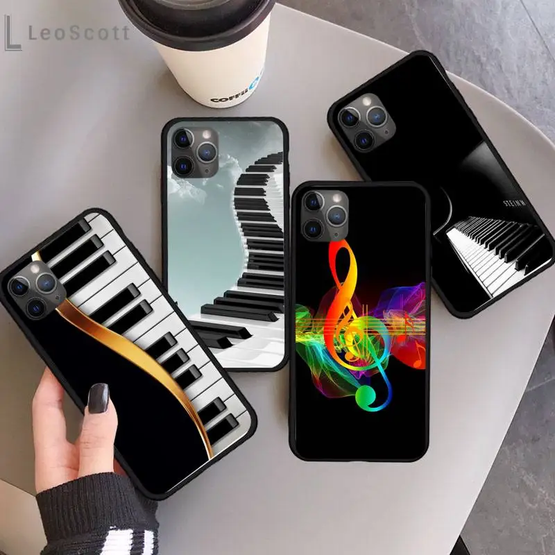 Черно белый чехол для телефона с музыкальными клавишами пианино iPhone 11 12 pro XS MAX 8 7 6