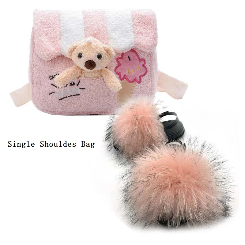 Summer Fox Fur Slides Children Single Shoulder Bag Backpack Fashion Plush Sandals Cute Fluffy Slippers Kids Furry Shoes Bag Suit
Summer Fox Fur Slides Children Single Shoulder Bag Backpack Fashion Plush Sandals Cute Fluffy Slippers Kids Furry Shoes Bag Suit