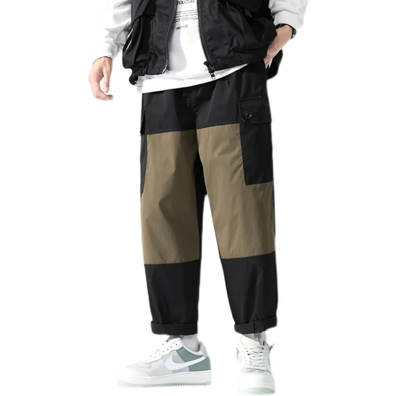 Cargo Pants Men Streetwear Hip Hop Pants Loose Korean Style Ankle Length Trousers Overalls Elastic Waist Stitching Men Trousers
Cargo Pants Men Streetwear Hip Hop Pants Loose Korean Style Ankle Length Trousers Overalls Elastic Waist Stitching Men Trousers