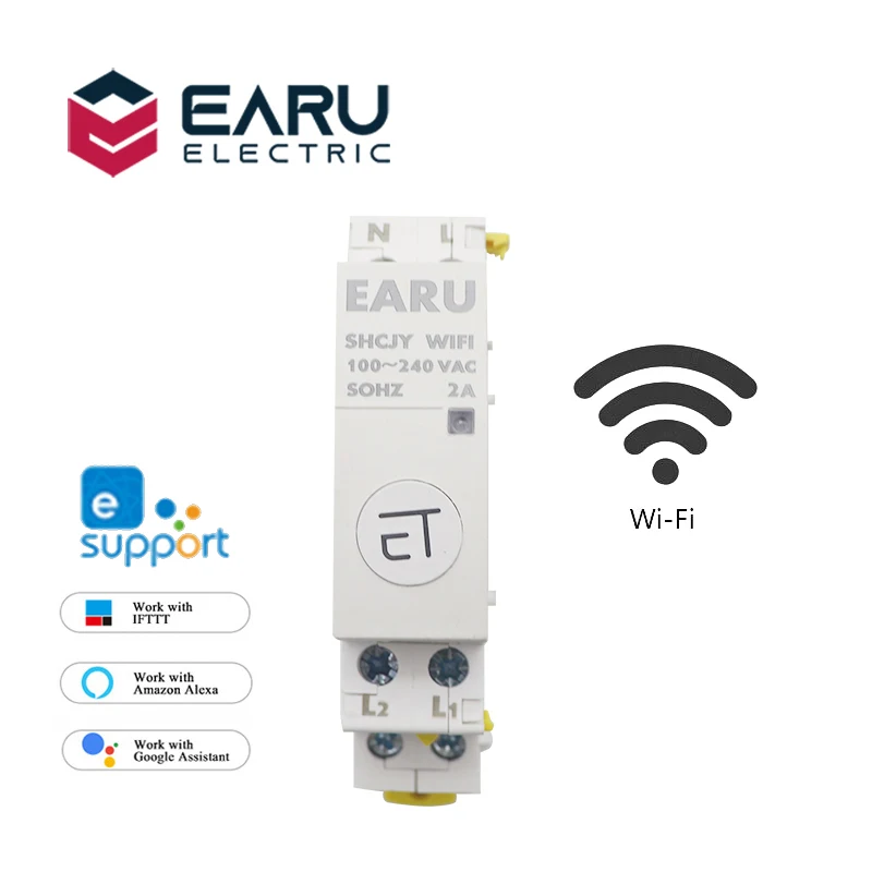 100-240V 2A AC Din Rail WiFi Auxiliary Contactor Controller Timer Work with Modular Contactor eWeLink APP Alexa Google Assistant
100-240V 2A AC Din Rail WiFi Auxiliary Contactor Controller Timer Work with Modular Contactor eWeLink APP Alexa Google Assistant