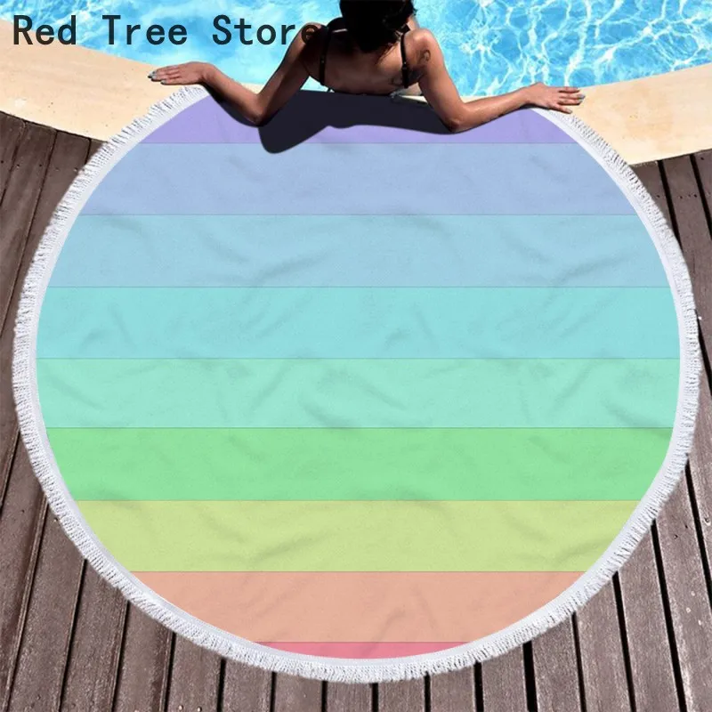 Rainbow Colorful Design 3D Round Beach Towel 150cm Large Size With Tassels Soft Microfiber Fabric Yoga Picnic Bathroom Covers
Rainbow Colorful Design 3D Round Beach Towel 150cm Large Size With Tassels Soft Microfiber Fabric Yoga Picnic Bathroom Covers