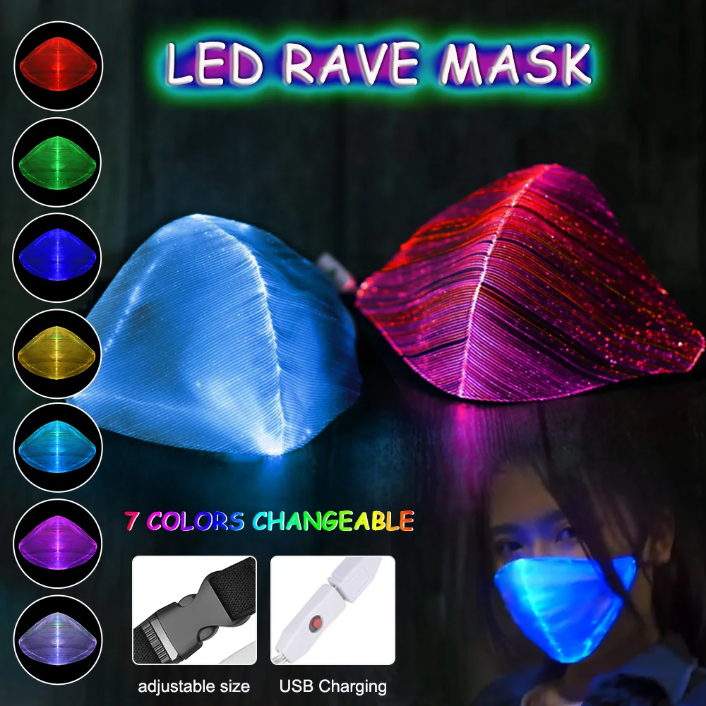 LED Light up Mask Glowing Halloween Mask Luminous Dust Mask 7 Color Lights Party Rave Mask for Halloween Christmas Masquerade
LED Light up Mask Glowing Halloween Mask Luminous Dust Mask 7 Color Lights Party Rave Mask for Halloween Christmas Masquerade