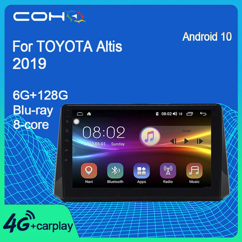 COHO для Toyota Altis Corolla 12 2018-2020 автомобильное радио, мультимедийный видеоплеер, навигатор GPS, Android 10, Восьмиядерный процессор
COHO для Toyota Altis Corolla 12 2018-2020 автомобильное радио, мультимедийный видеоплеер, навигатор GPS, Android 10, Восьмиядерный процессор