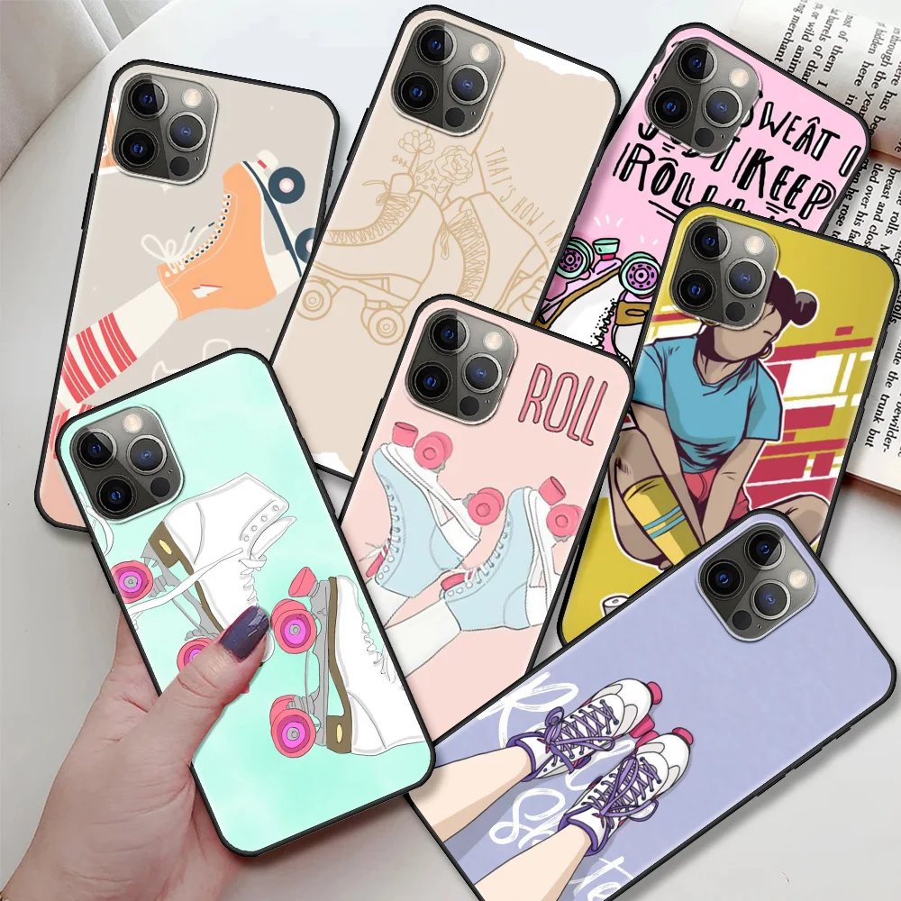 Black Soft Phone Case For iPhone 11 12 Pro Max 7 8 Plus Cover For XR SE 2020 X XS 6 6S 5 5S Silicone Shell Roller Skating Girl
Black Soft Phone Case For iPhone 11 12 Pro Max 7 8 Plus Cover For XR SE 2020 X XS 6 6S 5 5S Silicone Shell Roller Skating Girl