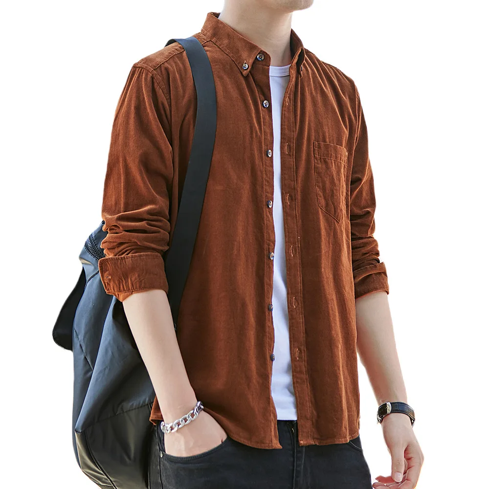 Men Spring Autumn Fashion Korea Style Vintage High Quality Corduroy Long Sleeve Turn Down Collar Solid Color Male Casual Shirts
Men Spring Autumn Fashion Korea Style Vintage High Quality Corduroy Long Sleeve Turn Down Collar Solid Color Male Casual Shirts