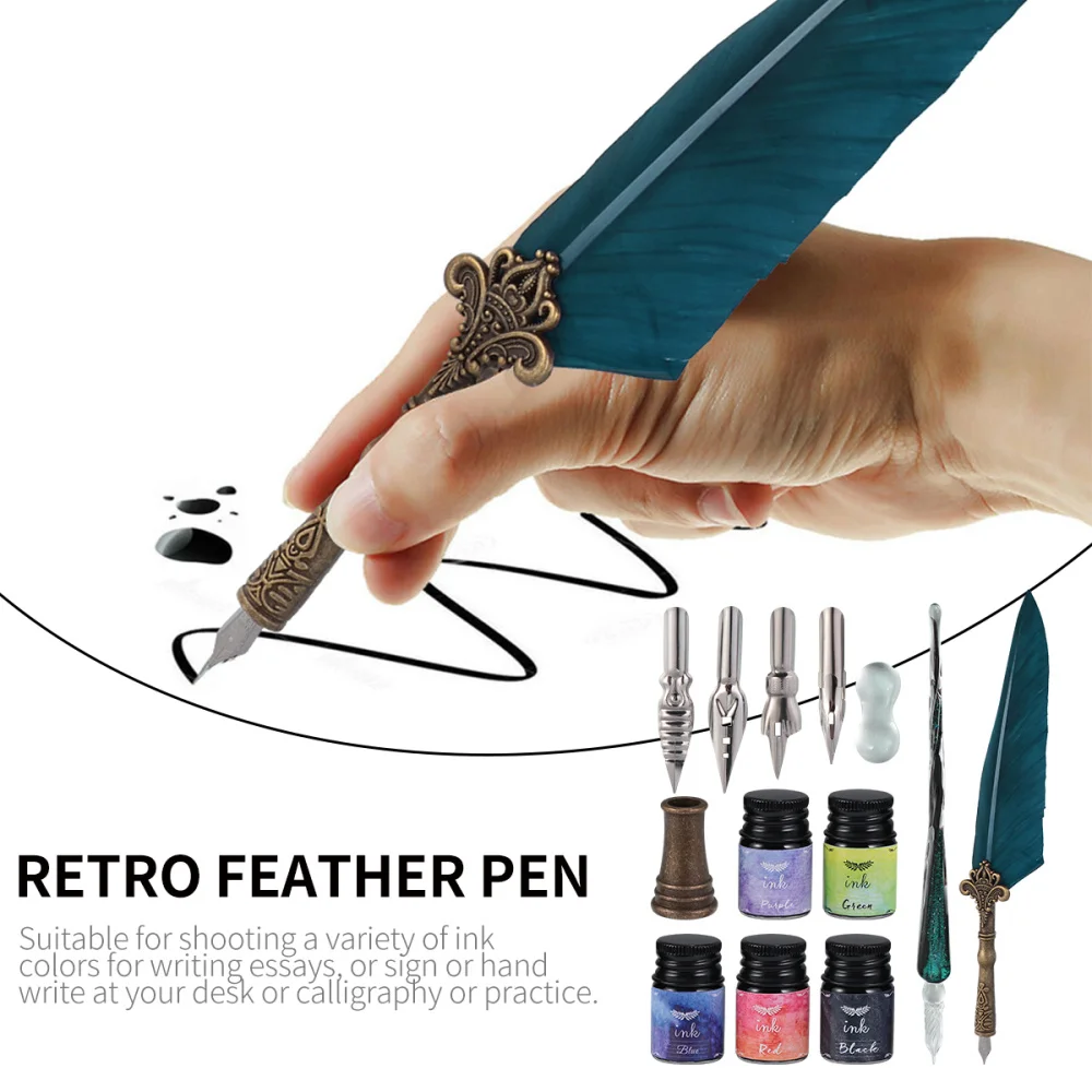 1 Set Crystal Glass Pen Set Delicate Retro Feather Pen Kit Replaceable Pen Dip Kit Art Supplies for Home Office Studio Writing
1 Set Crystal Glass Pen Set Delicate Retro Feather Pen Kit Replaceable Pen Dip Kit Art Supplies for Home Office Studio Writing
