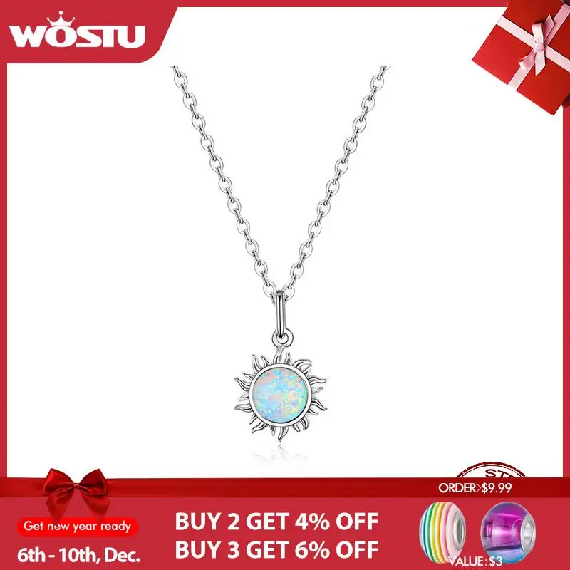 WOSTU Korean Necklace Opal Zircon And 925 Sterling Silver Sun Sunny Long Chain Women Necklace Silver Jewelry CQN399
WOSTU Korean Necklace Opal Zircon And 925 Sterling Silver Sun Sunny Long Chain Women Necklace Silver Jewelry CQN399