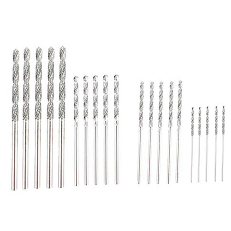 Diamond Drill Bit Set 20 Pieces 4 Sizes 1mm 1.5mm 2mm 2.5mm Twist Tip Jewelry Beach Sea Glass Shells Gemstones Lapidary
Diamond Drill Bit Set 20 Pieces 4 Sizes 1mm 1.5mm 2mm 2.5mm Twist Tip Jewelry Beach Sea Glass Shells Gemstones Lapidary
