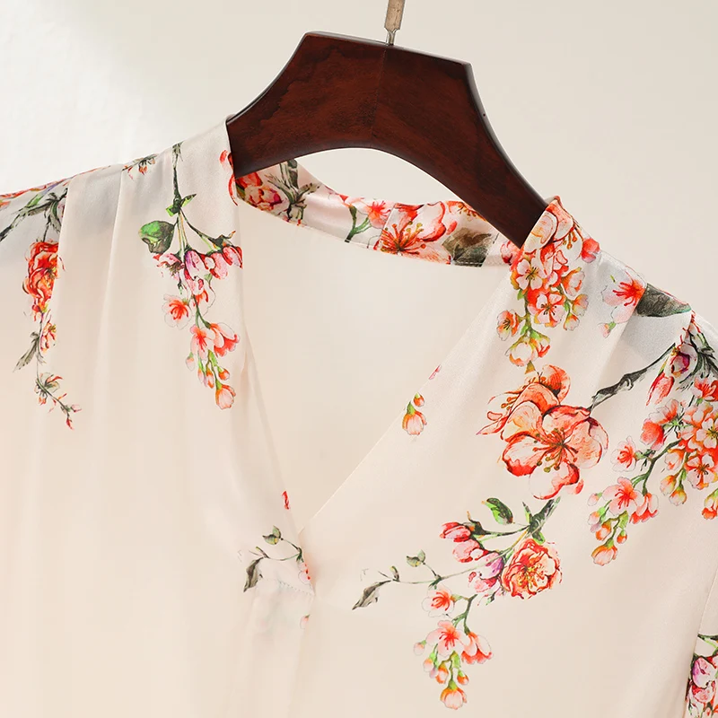 (Распродажа) Женская атласная блузка из натурального шелка топы осенние